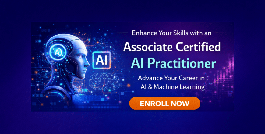 AI certification banner with futuristic design
