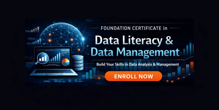 Data literacy and management course ad