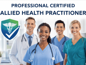 Healthcare professionals promoting certification program