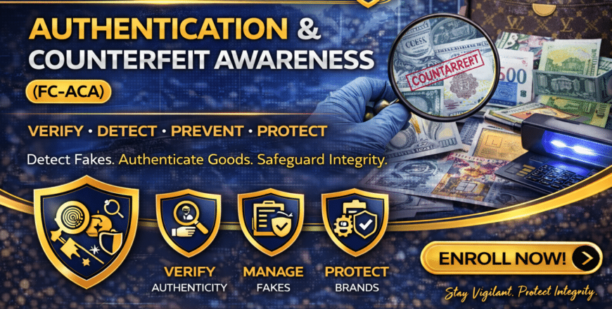 Authentication and counterfeit awareness course poster