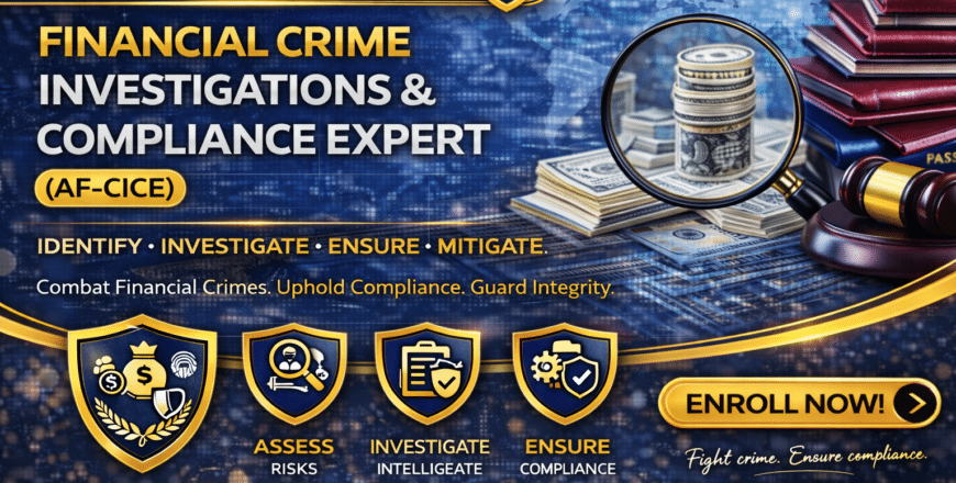 Financial crime investigation certification poster