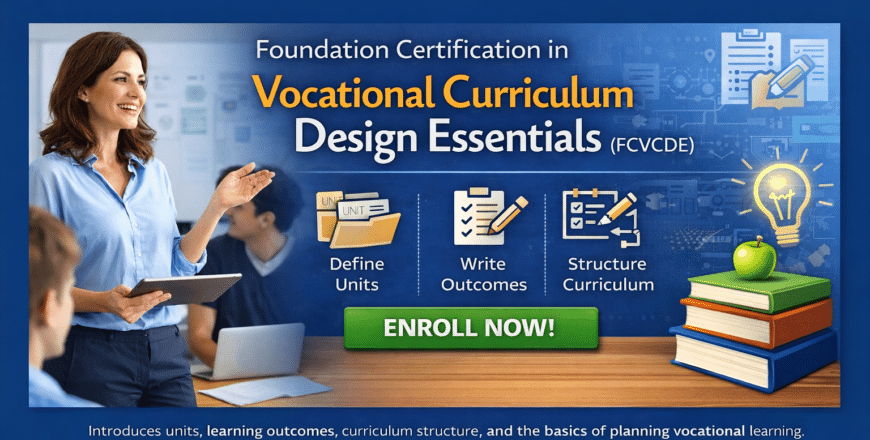Vocational curriculum design course promotion