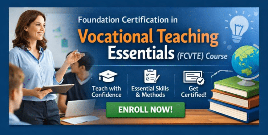 Vocational teaching essentials course promotion